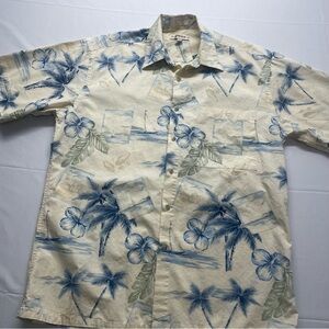 Campia Moda Hawaiian theme button up shirt Medium 100% cotton